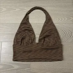 H&Mリブ編みブラウンビスチェ