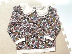 花柄フリル襟付きトレーナー