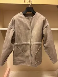 ベージュ 2WAY ムートン風ジャケット