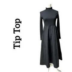 Tip Top ティップトップ ハイネック長袖ロング 원피스 블랙