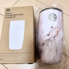 【韓国スタバ】韓国　swell スウェルフードコンテナ　ピンクマーブル　大理石調 韓国スタバ】韓国 swell スウェルフードコンテナ ピンクマーブル