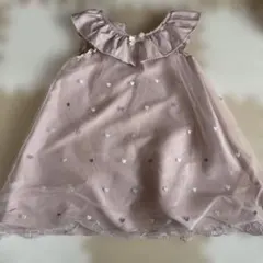 ピンク ハート柄 ノースリーブワンピース 120cm