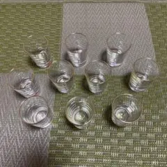 金縁グラス 日本酒 ガラス製おちょこ10個セット 昭和レトロ