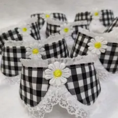 犬用トリミングギンガムチェックチョーカー10枚セット