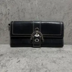 Coach Soho leather black long wallet