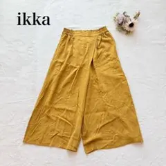 【イッカ】ワイドパンツ（L）ウエストゴム ストレート カジュアル ズボン 無地