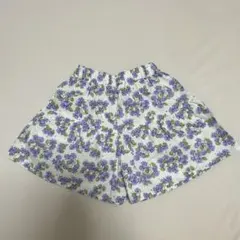 GU 紫色花柄 ハーフパンツ 125cm