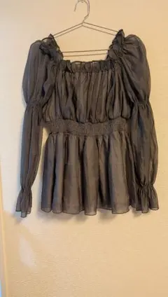 お値下げしました!GRLパフスリーブシースルーブラウス