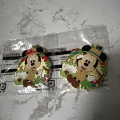 ディズニーランド　ミッキー ミニー 探検家 ピンバッジ 2個セット