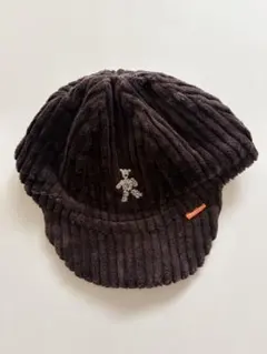ベビー用 コーデュロイ キャップ 帽子 くま刺繍