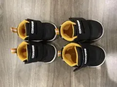 CONVERSE キッズスニーカー ブラック/オレンジ　2足セット