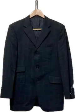 美品★バーバリーブラックレーベル♂super100'sシングル3Bジャケット★黒