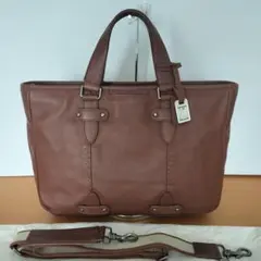 【美品】Hartmann 2WAY ビジネストートバッグ ブラウン ショルダー付 美品】Hartmann 2WAY ビジネストートバッグ ブラウン ショルダー付