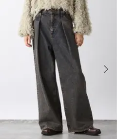 【完売品】JEANASIS タックデニムワイドパンツ