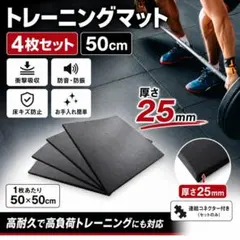ジムマット 厚み25mm 4枚セット トレーニングマット 50cm 衝撃吸収