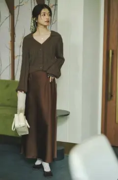 ⭐︎新品⭐︎COCODEAL サテンスカート　ブラウン