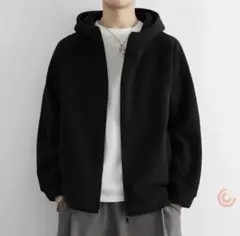サイズ：XL メンズ ジップアップパーカー フード付き カジュアル 無地