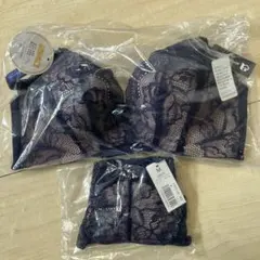 エメフィール　超盛ブラ C65 ネイビー ショーツ付き