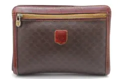 CELINE マカダム クラッチバッグ ブラウン PVC レザーのサムネイル