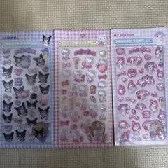 サンリオ ボンボンドロップシール 3枚セット（クロミ・キティ・マイメロ系）正規品