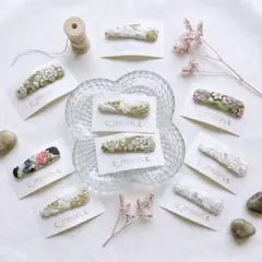 存在感たっぷり＊インド刺繍リボンのパッチンピン（大）大人可愛い ☾