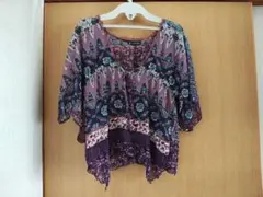 ペイズリー柄 シフォン チュニック タッセル付き - メルカリ