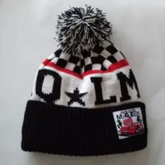 セール　カーズ　チェッカーフラッグ ポンポン付きニット帽