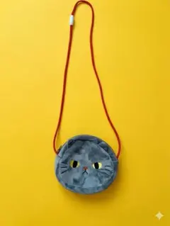 カルディ　猫モチーフ ポシェット グレー