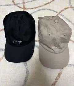 しまむら　レディース　キャップ　黒　ベージュ　57cm