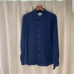 AIGLE 長袖シャツ チェック柄 ネイビー Mサイズのサムネイル