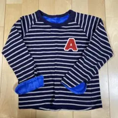 アプレレクール　120 ストライプ A刺繍 長袖カットソー