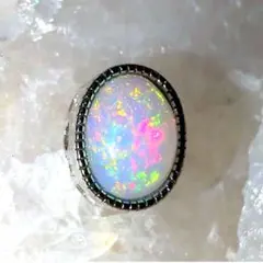 オパール 極美遊色 ベゼルセット （枠付き）パーツ Silver925
