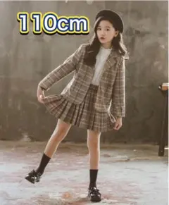 フォーマル スーツ セットアップ 女の子 ジャケット スカート 2点 チェック柄