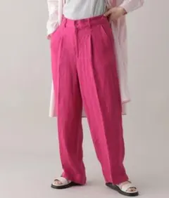 natural by clip♥リネンタックワイドパンツ