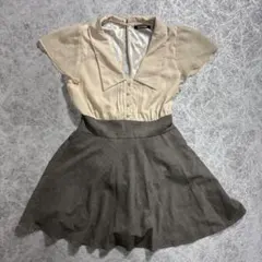 値下げ　スパイラルガール　Spiral Girl 襟付き　半袖　ひざ丈ワンピース