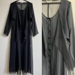 MAITRESSEヤマダヤ喪服フォーマル2wayシアーワンピースロングガウン黒