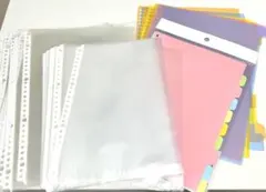 A4クリアポケット、カラフルリフィルセット