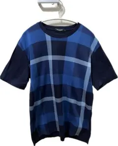 バーバリー　ブラックレーベル　クレストブリッジ　チェックTシャツ M