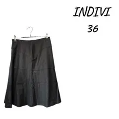 INDIVI ブラック フレアスカート 36