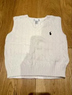 Ralph Lauren ケーブルニットベスト 24M ホワイト