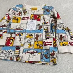 新品おさるのジョージ ベビー薄手長袖スウェット トレーナーカットソー 95cm