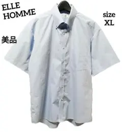 ELLE HOMME 半袖ワイシャツ ライトブルー ストライプのサムネイル