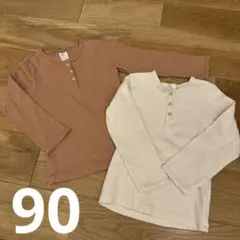 H&M 長袖カットソー 2枚セット 90