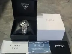 【美品　稼動品】GUESS　ՏTᗴᗴᒪ　腕時計　クロノグラフ　ゲス　箱付きのサムネイル