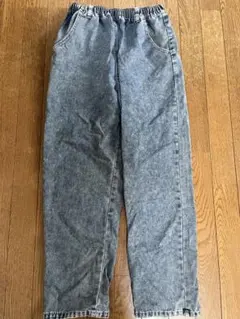 しまむら　デニム　シェフパンツ　青　ブルー　ジーンズ