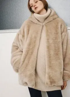 フード付きファーコート　クラネ　clane グレージュ　正規品