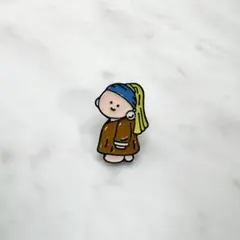 【ピンバッジ】真珠の耳飾りの少女風 ＊ かわいい