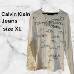 CalvinKleinJeans カルバン・クライン 長袖 白ロングTシャツ