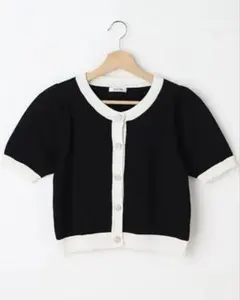 INGNI 装飾釦ニットカーディガン ブラック