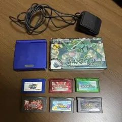 任天堂 ゲームボーイアドバンスSP GBA 本体＋エメラルド箱説付 ソフト6本